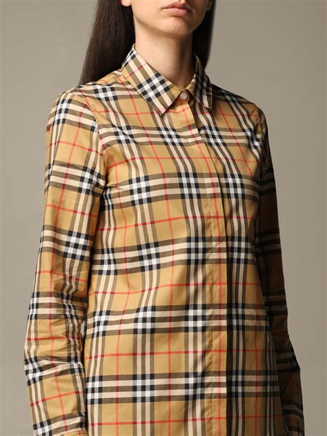 camicia donna motivo check fuxia burberry